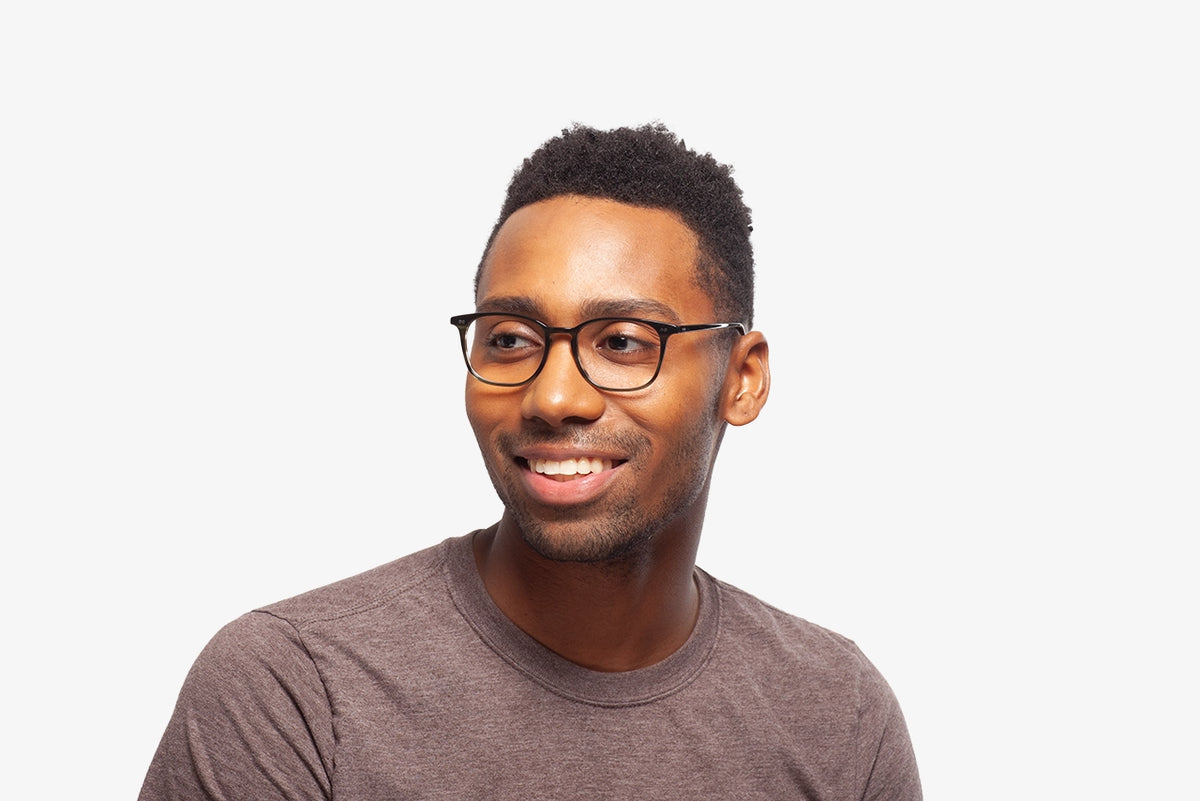 Green Ryan eyeglasses by Chemistrie worn by male model, side view