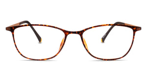 Tortoiseshell eyeglasses on a white background