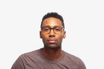 Tortoise Emilio eyeglasses by Chemistrie worn by male model, front view