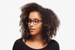 Tortoise Logan eyeglasses by Chemistrie worn by male model, side view