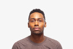 Midnight Roger eyeglasses by Chemistrie worn by male model, front view