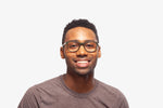 Olive Trento eyeglasses by Chemistrie worn by male model, front view