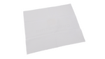White eyewear cleaning cloth on a white background