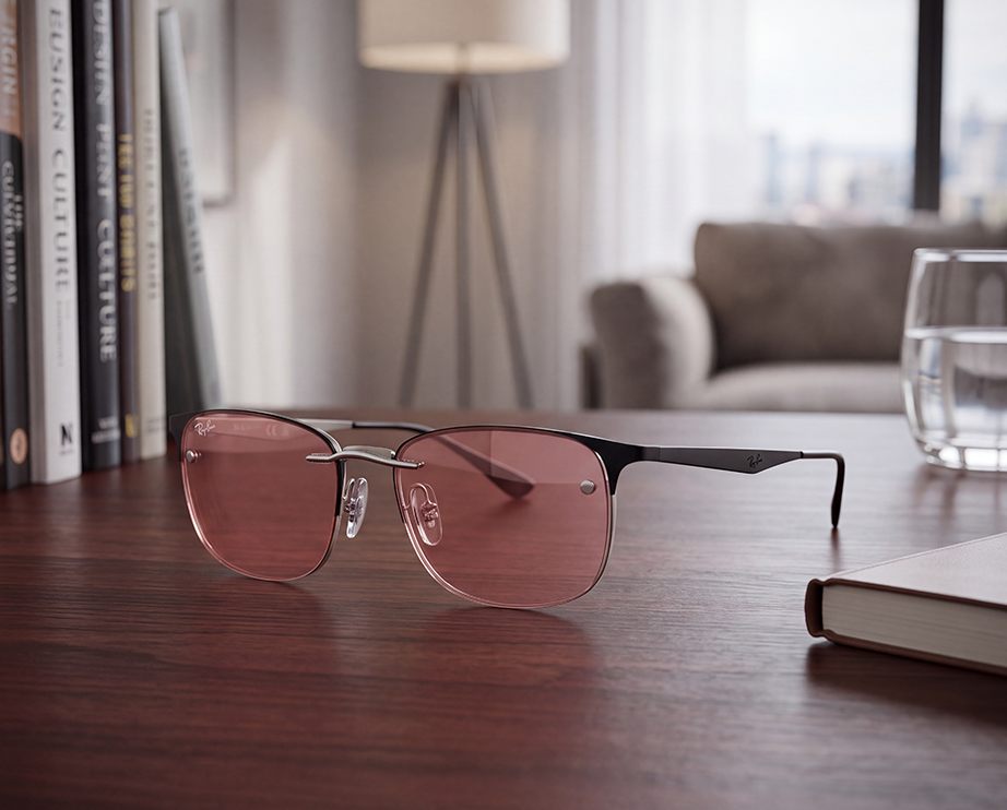 A Ray-Ban frame fitted with an FL-41 Medium clip